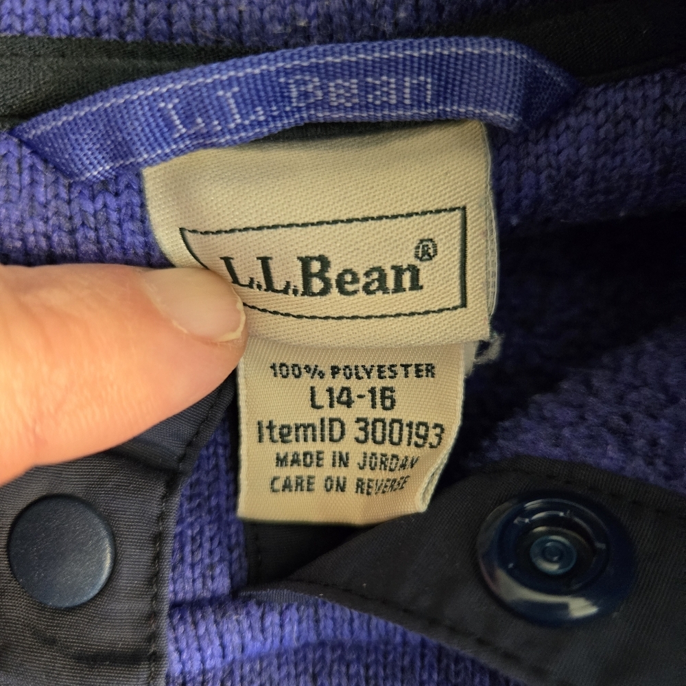 LL Bean Pullover Long Sleeve Sweatshirt Knit Fleece Purple 300193 Youth L 14-16 - Picture 8 of 13